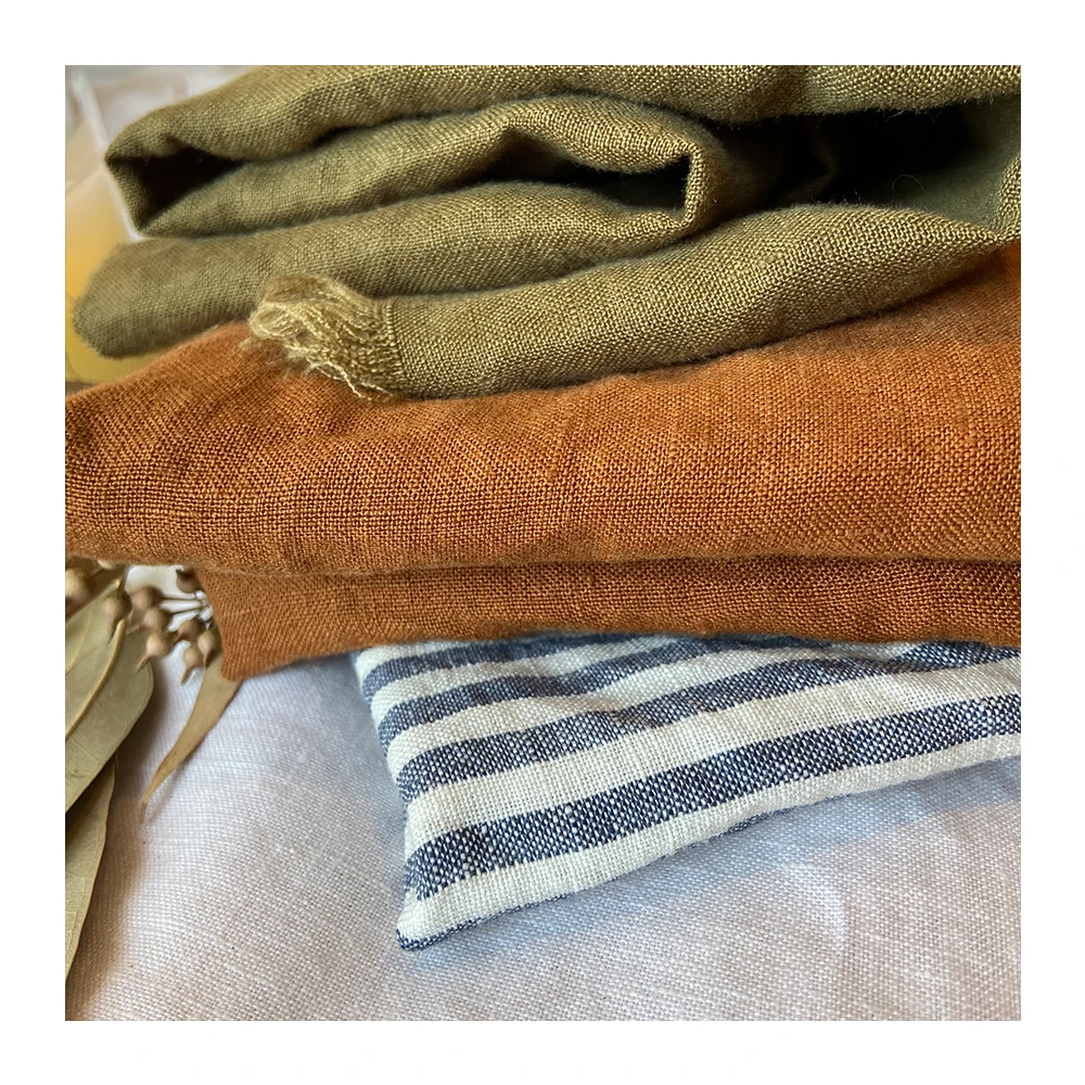 LZ organic stone washed linen 100% pure french flax