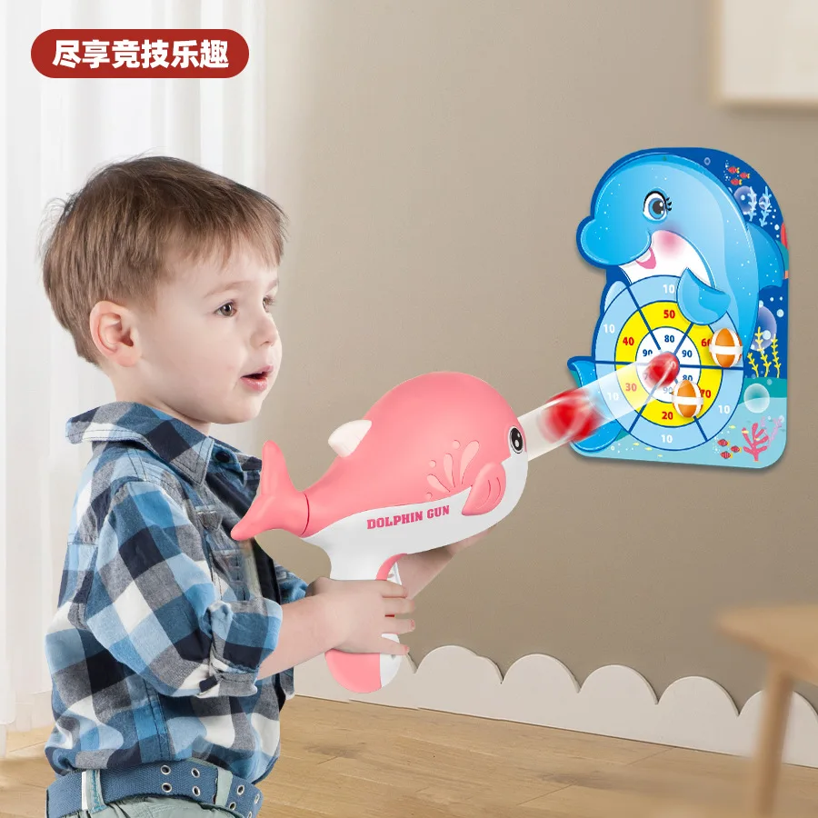 Dolphin ball Sticky Boy girl launcher shooting soft bullet toy gun for children