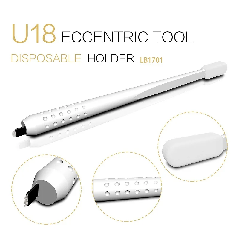 PM Beauty Custom Private Label Permanent Makeup Disposable Manual 18U Eyebrow Microblading Pen with brush