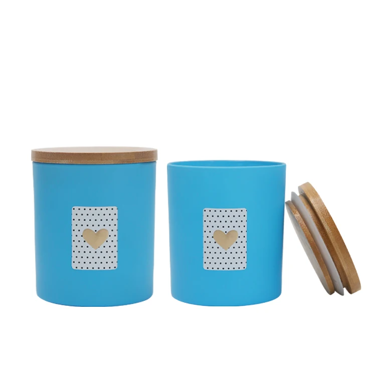 Custom Luxury Recycled Flawless Cute Modern OEM ODM Frosted Wooden Lid Round Bottom Glass Candle Jars With