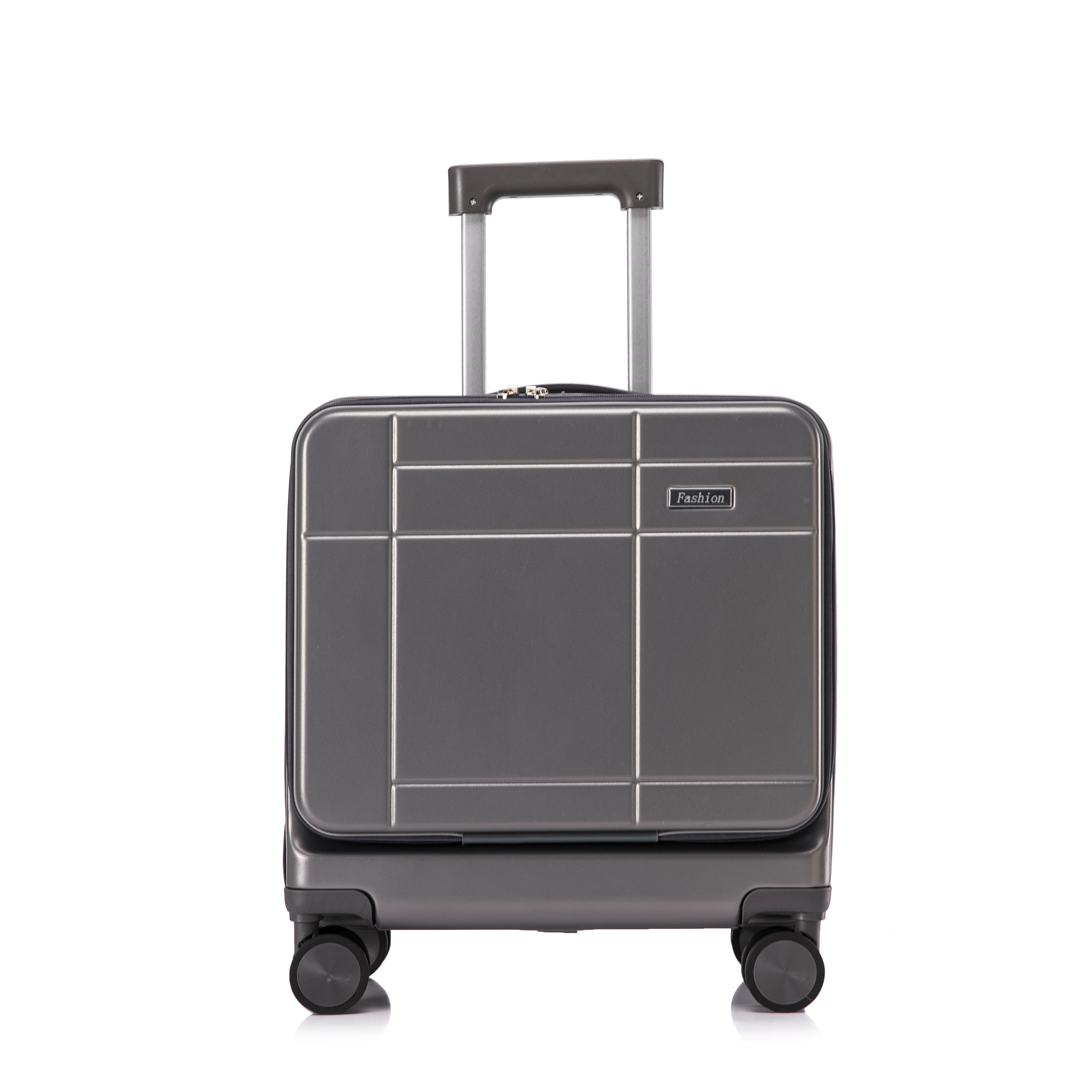 Unisex Front-Open Fashion Suitcase Small ABS Spinner Luggage Multifunctional for Travel and Airport Use