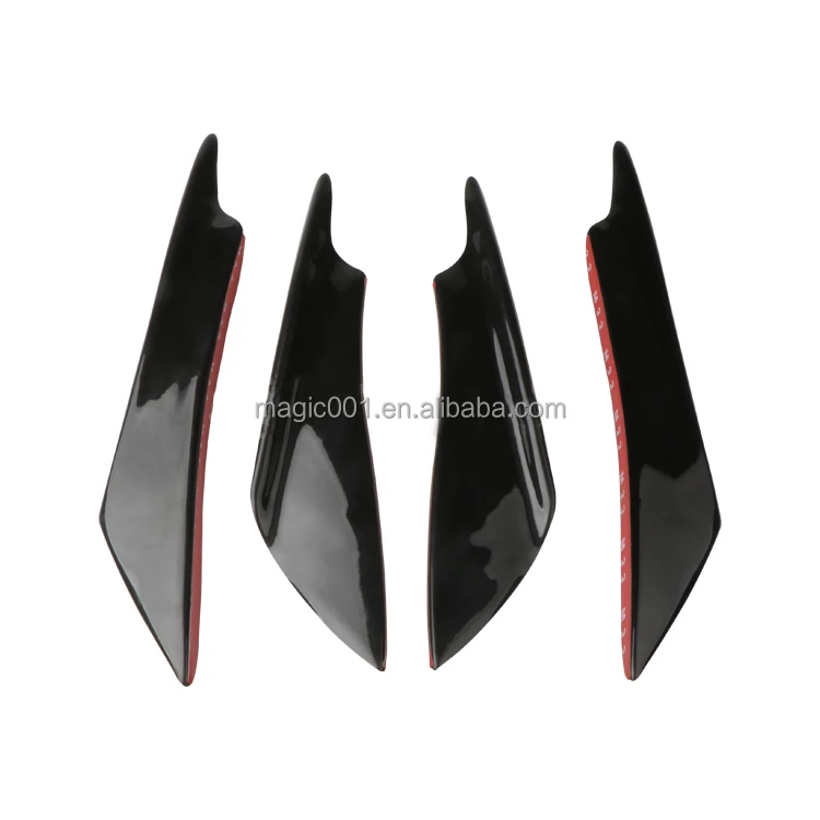 Universal Carbon Fiber Type Car Front Bumper Lip Splitter Exterior Fins Body Spoiler Canard