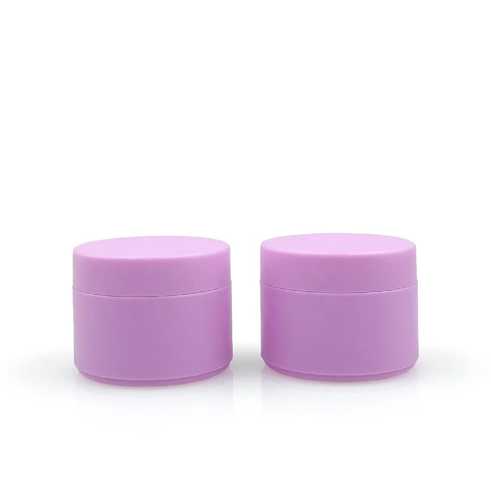 10g 15g 30g 50g 100g 120g 150g 200g Cosmetic Amber Pink Plastic PET PP Jar Container Empty Frosted Cream Jars with Purple Lid