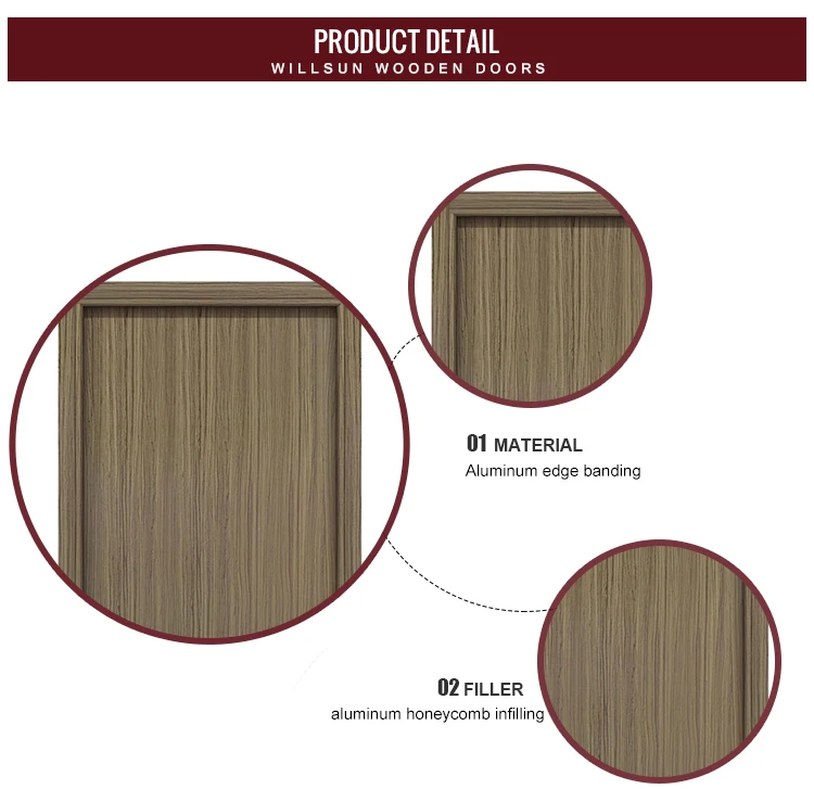 Light Weight MDF and Honeycomb Core Aluminum Residentian Doors