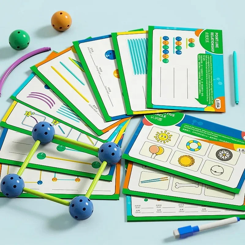 Teachers DIY Learning Geometric Shapes Building Set Toy Assembling Play House DIY Children Building Toy for Kids