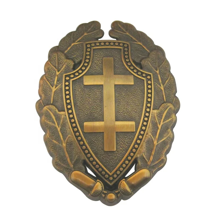 factory customized pin badges decoration antique custom retro 3D logo metal badges lapel pin