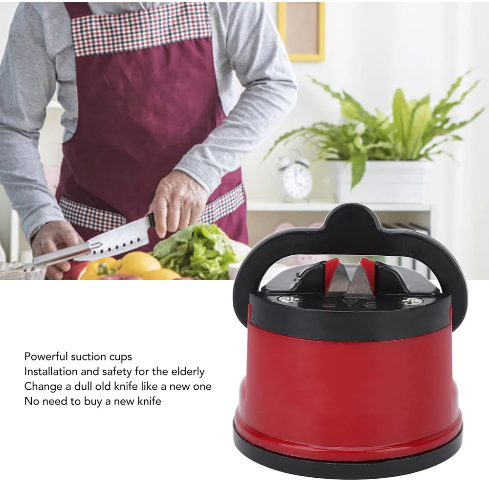 KITCHENCARE Wholesale Manual Knife Scissors Sharpener Tool Grinder Tungsten Kitchen Knives Sharpener with Suction