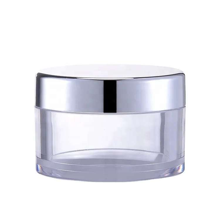 Manufacturer Wholesale Empty Fancy White Color Abs Cap PETG Child Proof Cream Cosmetic Jars