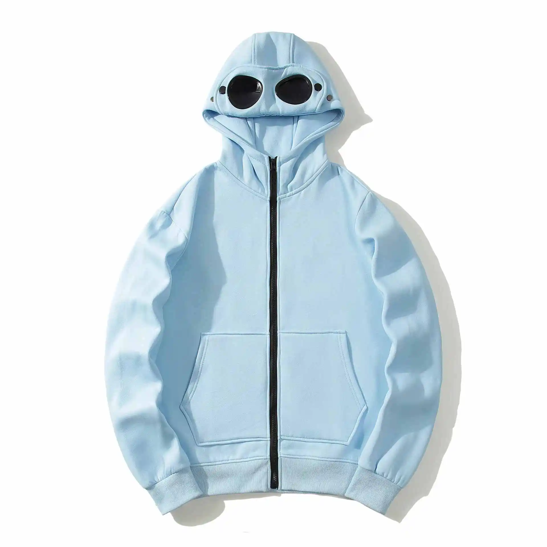 Embroidered Logo Glasses Hooded Warm cp Jacket For Men Casual Company plus size Men Lightweight Jacket