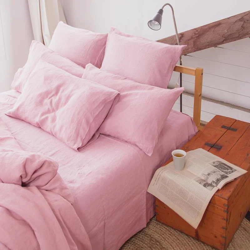 French Linen Stone Washed Oeko 100 Pillow Case Pillowcases With Ties