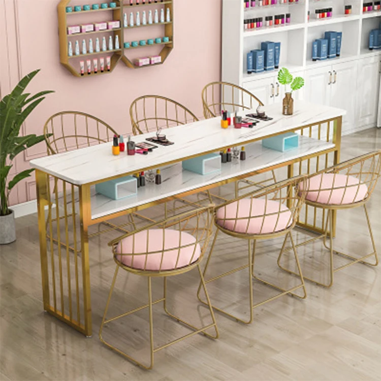 Simple modern marble nail table manicure table and chair set professional salon nail tech tables nageltisch manicure station