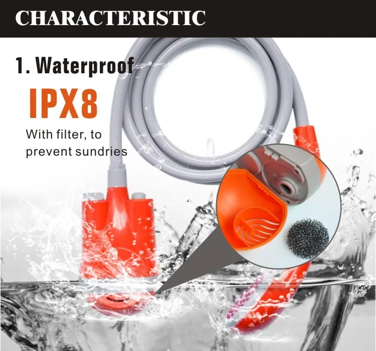 Customized factory wholesale outdoor travel toilet camping portable electric rechargeable bidet shower