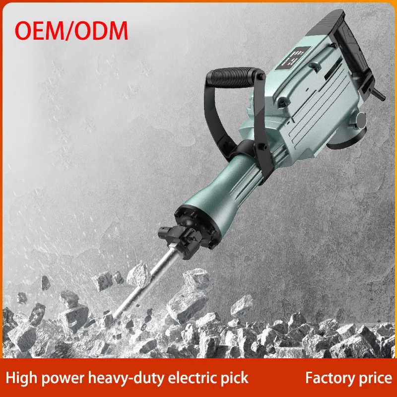 110V/220V Heavy Duty Jack Hammer Electric Pick 95A 1900W High Power Concrete Breakers Rotary Demolition Impact Hammer Drill Set