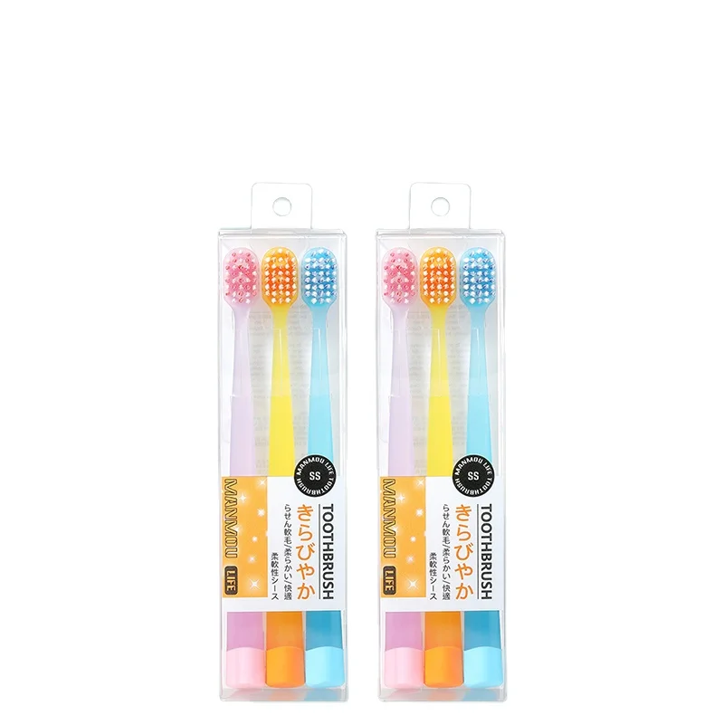 Wholesale Plastic Manual Oral Care Toothbrush Manufacturers Custom Blister Packaging Travel Home Crystal Tooth Brush 3pc Set