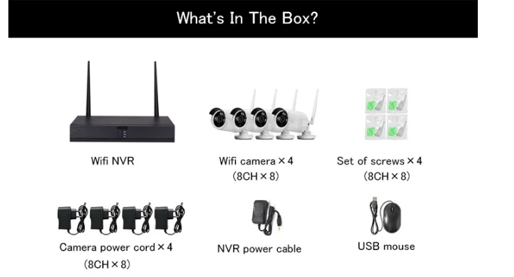 cctv camera Home Security System Full 1080P H.265 Alarm 4ch NVR CAMERA Kit