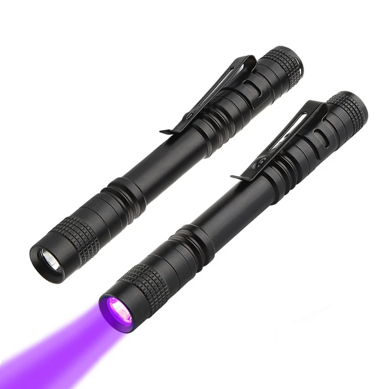 Mini Pen Light UV 395nm Black Light Flashlight Waterproof Ultraviolet Hotel Inspection Leak Pet Urine Dry Stain Bed Bug Torches