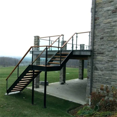 Villa Outdoor stairs metal safety exterior staircase design galvanized steel stair