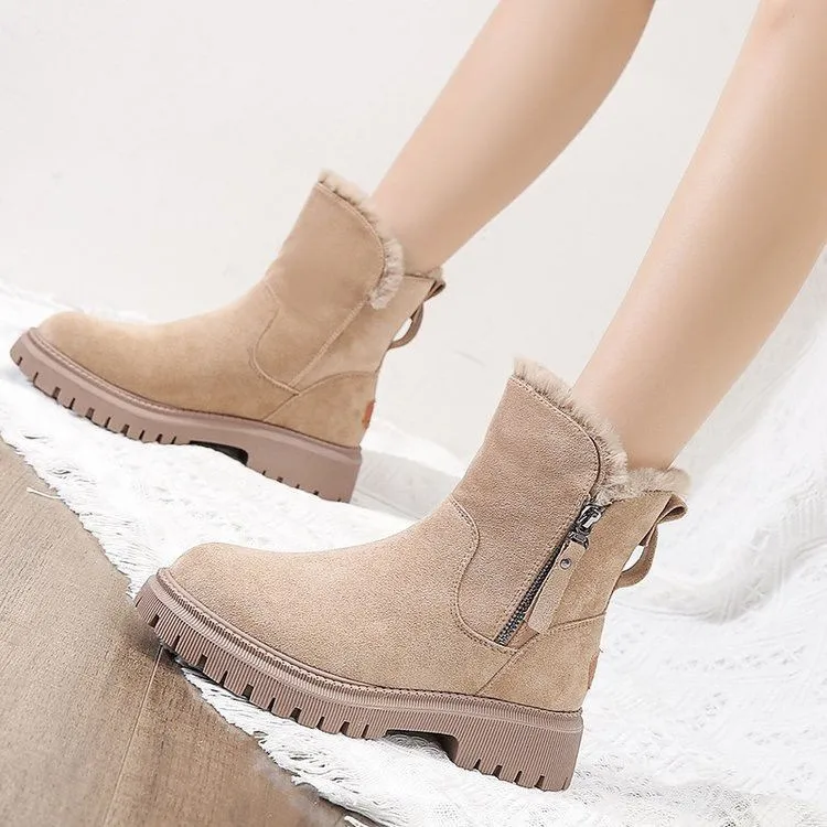 Winter new korean version winter boots plus velvet chunky cotton shoe warm snow boots for women