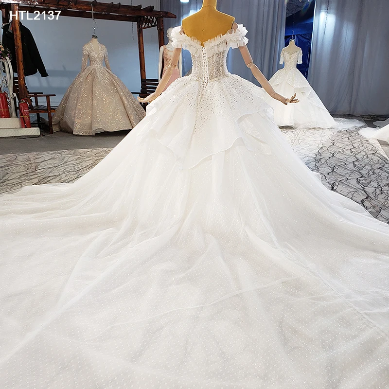 Jancember HTL2137 Luxury off Shoulder long Dress wedding Gowns bridal dress