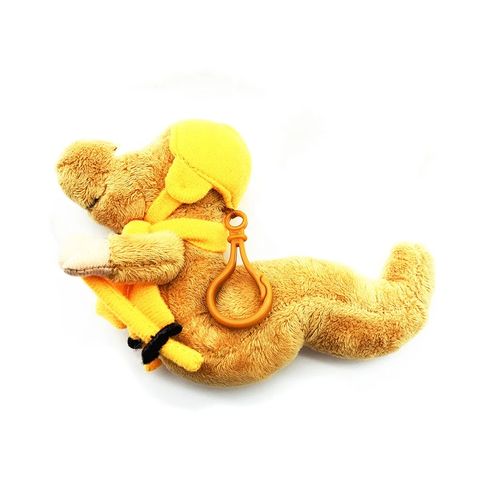 Wholesale stuffed Soft snake plush toy keychain plush stuffed yellow animal snake doll keychain toy