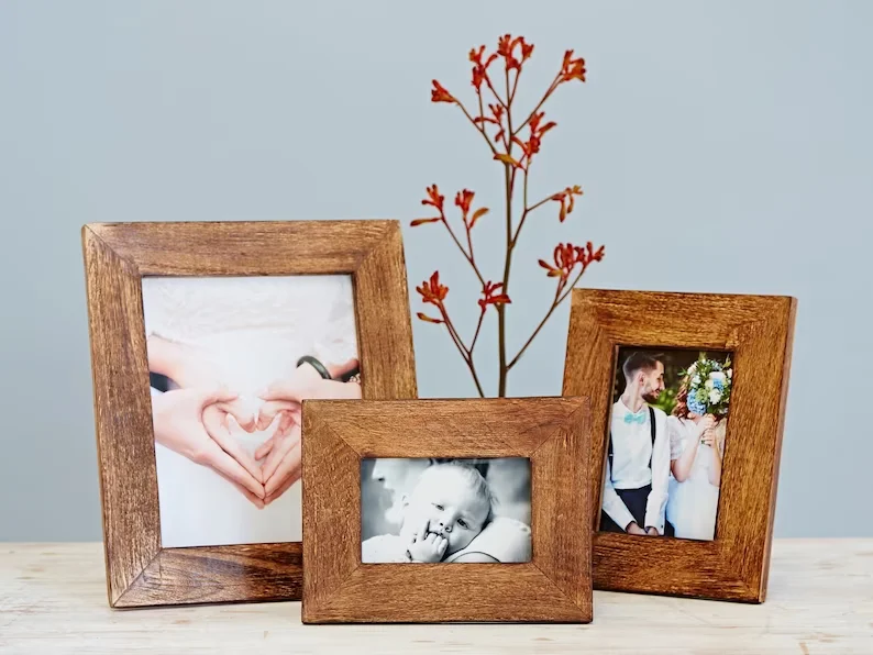 Natural Solid Oak Picture Frame Classic Wooden Photo Frame Wall Hanging Display Home Decor 21x30 30x40 40x50 50x70 cm