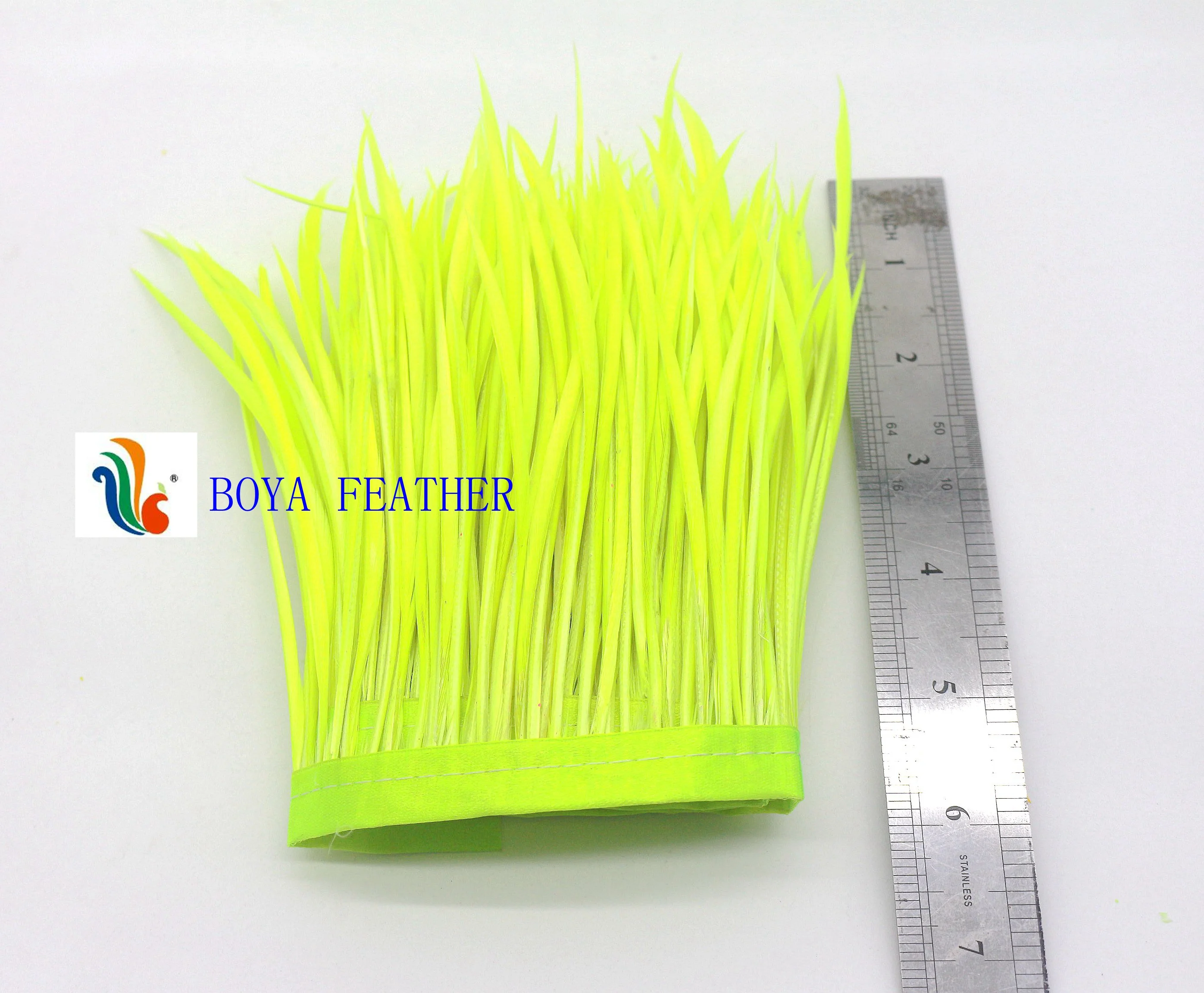 goose biot feather fringe trim with satin ribbon