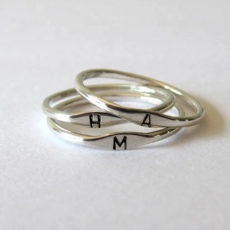 925 silver personalized wedding band white gold 14k custom engraved signet ring