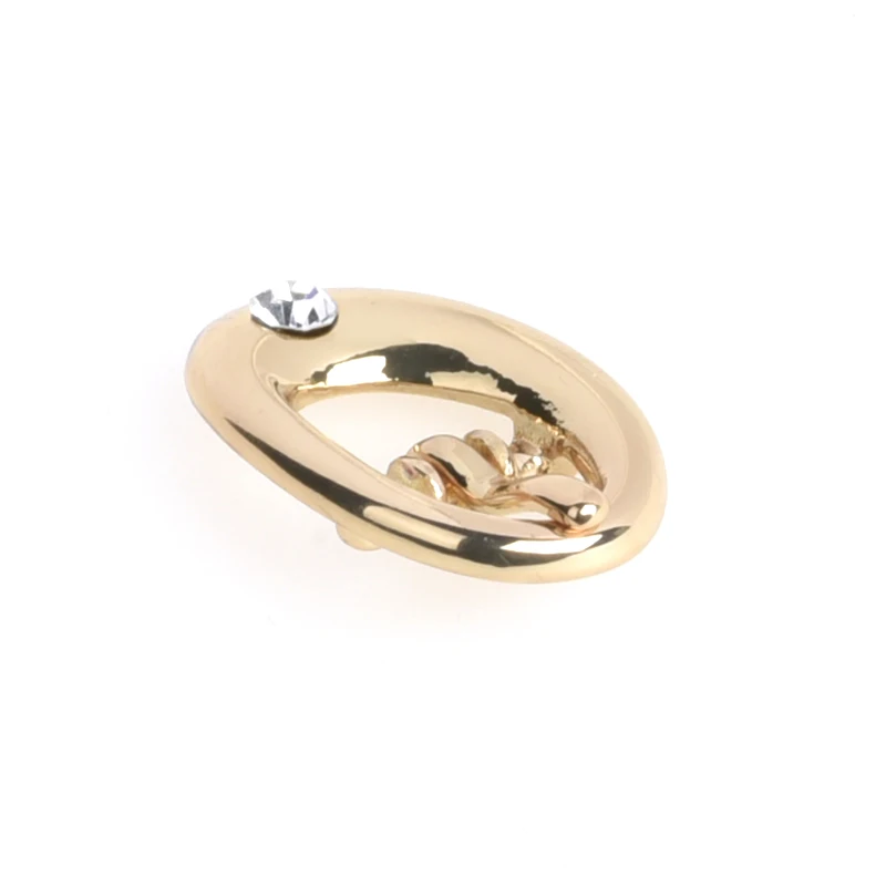 Circle Buckles Oval and Logo Accessary Pin Buckle Boots Gold Gun Metal  Shoe Buckle Diamond Decorations