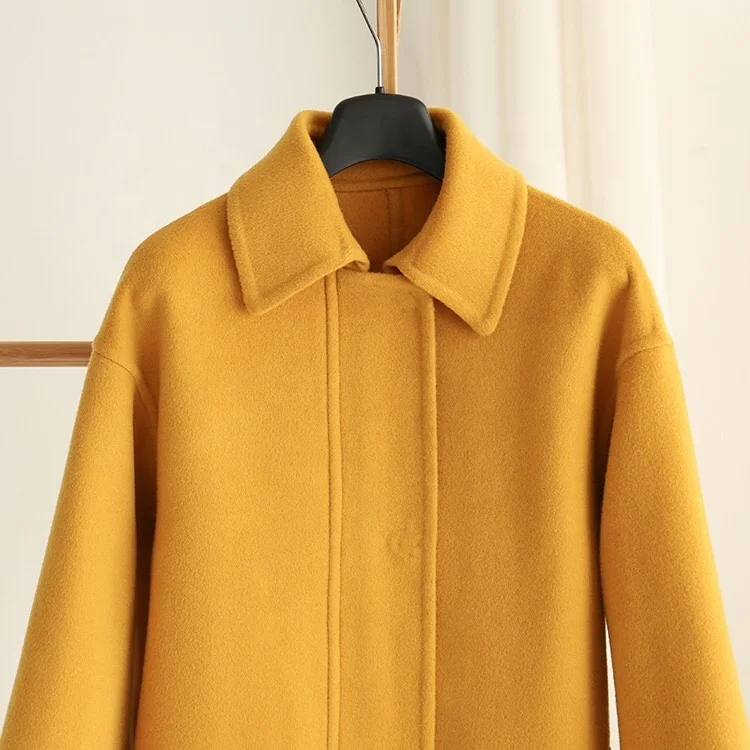 Зимнее ветрозащитное пальто с отворотом в британском стиле, длинное пальто, женское кашемировое дамское пальто большого размера