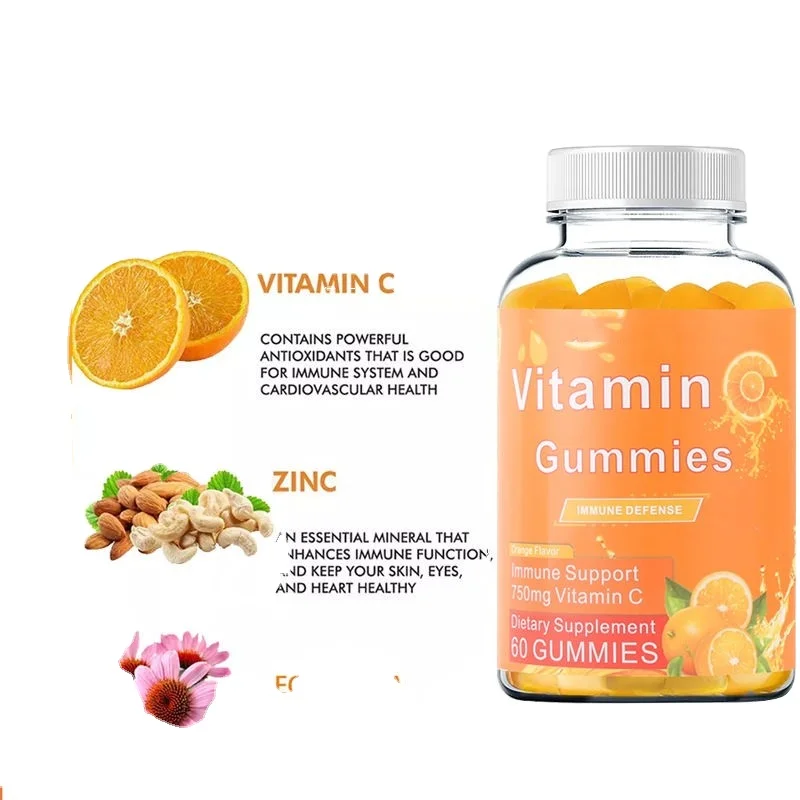 Hot Sale OEM  Beauty Brightening Lightening Skin Care Whiten Collagen  Acid Vitamin C Supplement Gummies Product