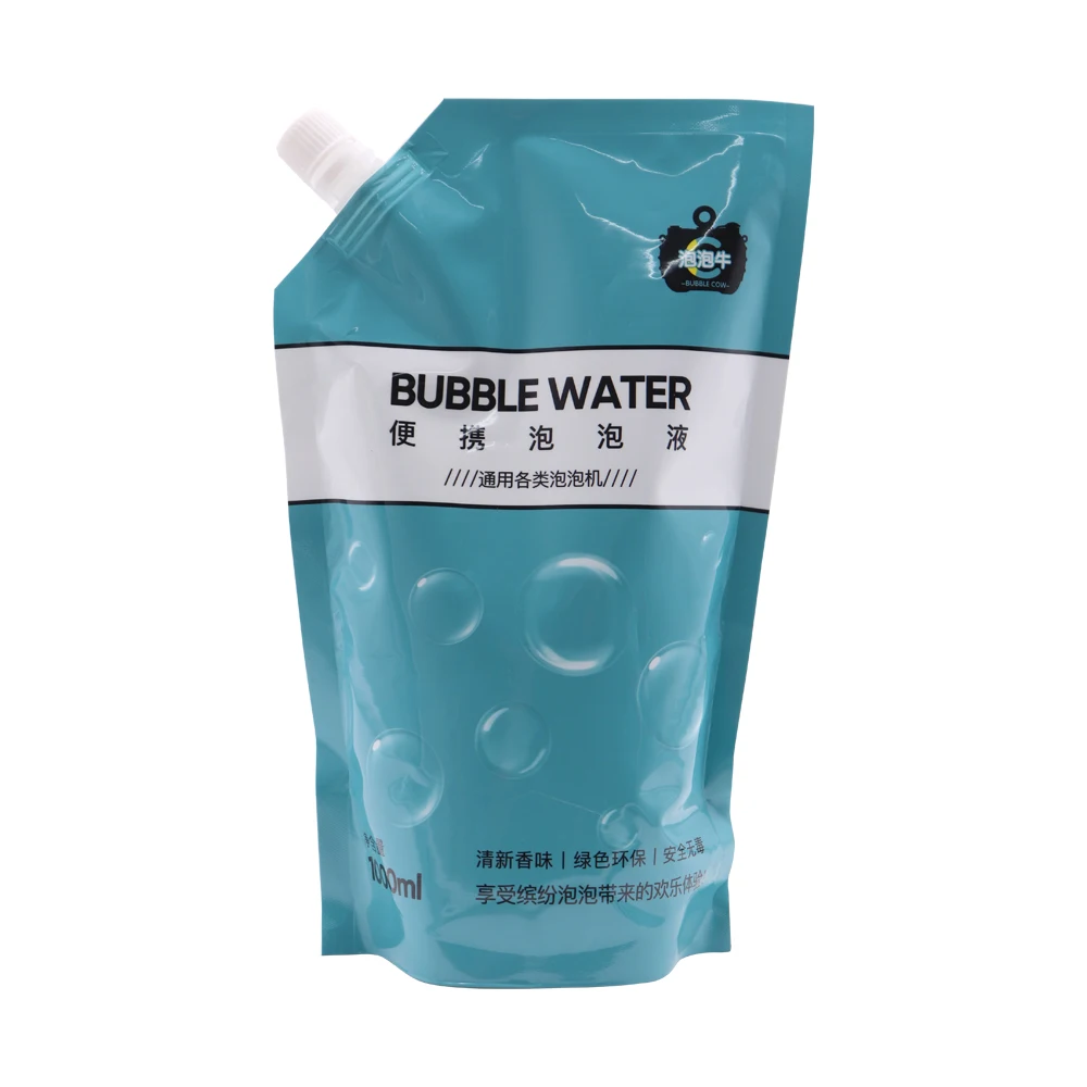 Custom Leak Proof Plastic Standing Up Liquid Packaging Spout Pouch Bags For Fluid Liquid Soap Laundry Detergent Washing Powder