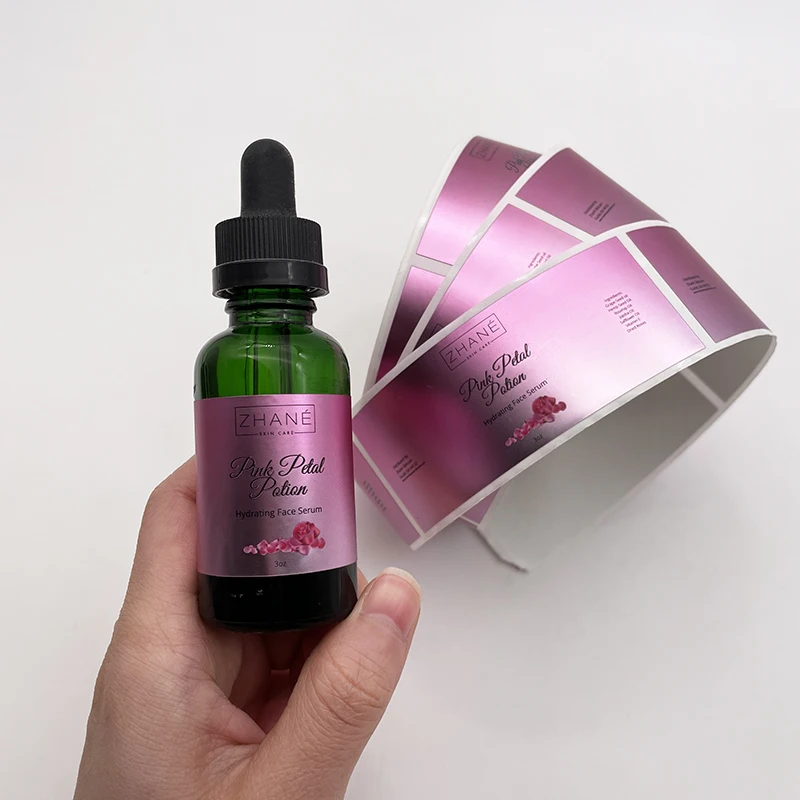 Custom Printing Skin Care Adhesive PP Label Essential Oil Cosmetic Label Sticker For Glass Bottle