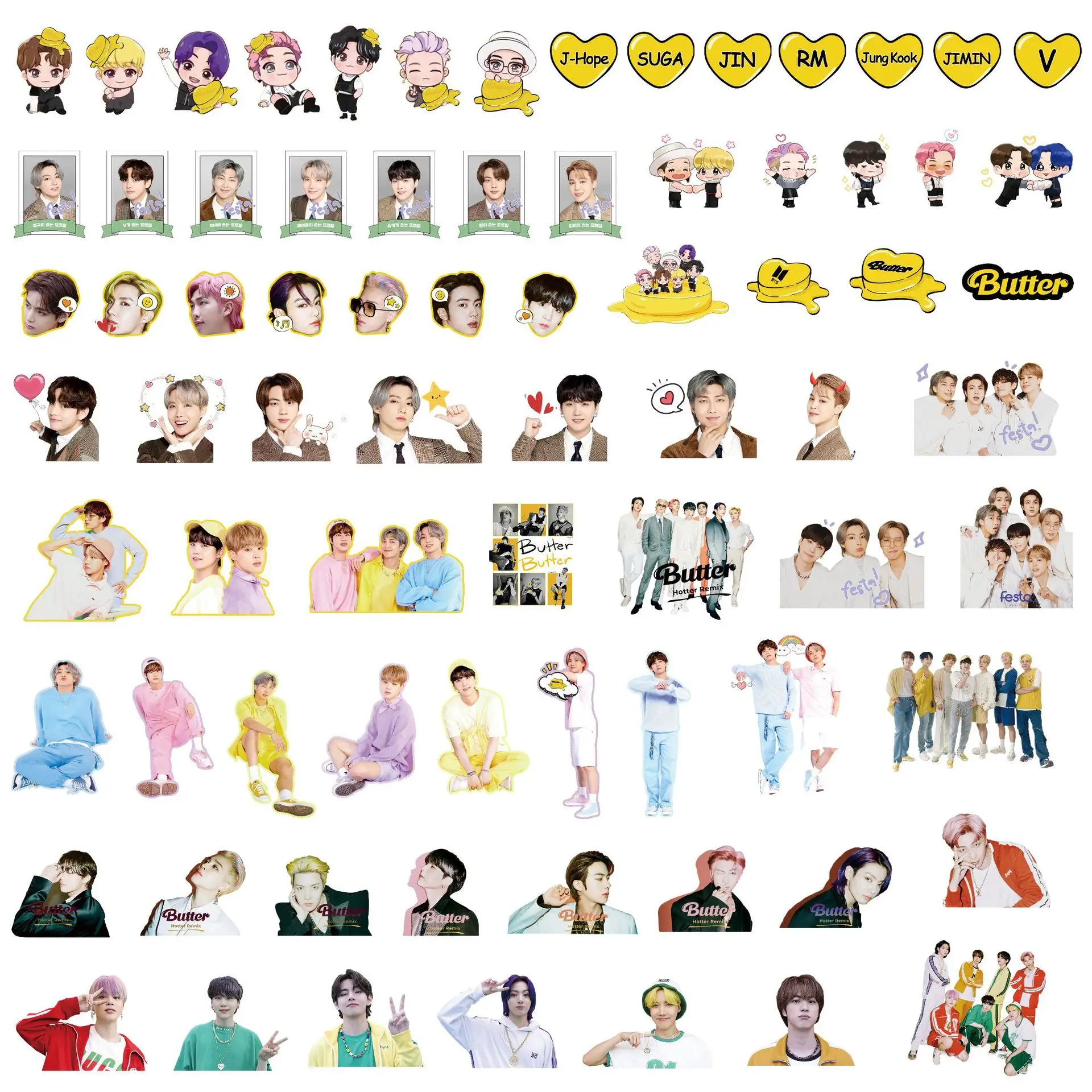 
76 BTS 8th anniversary sticker album Butter notebook cartoon Festa cute stickers 