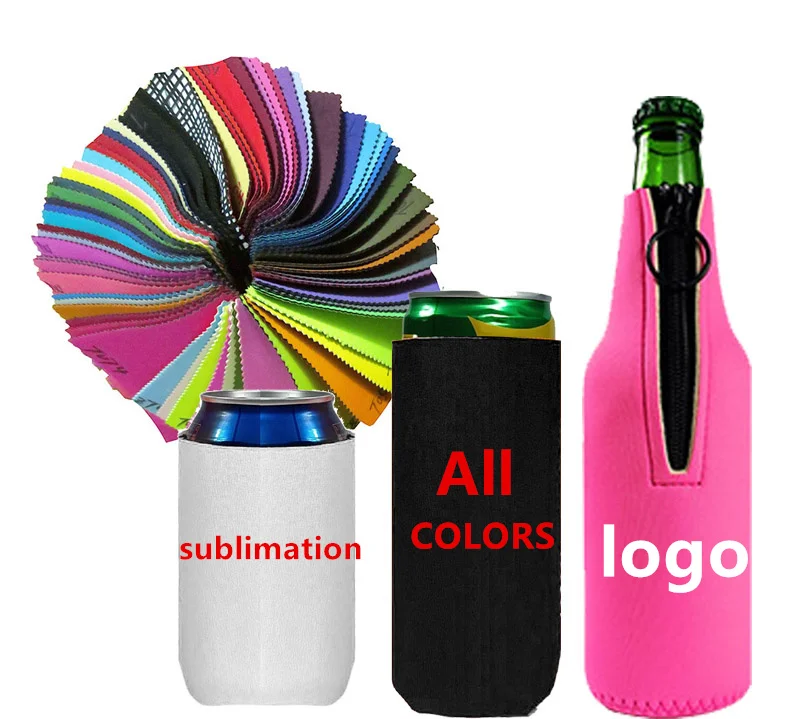 can cooler custom wholesale foam neoprene sublimation blank screen printing 12 oz standard slim beer bottle can cooler sleeve