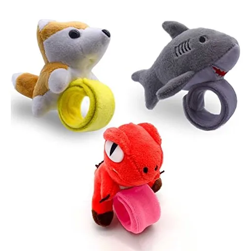 children hand slap bracelets plush shark dog dinosaur stuffed animal toy Christmas party decorations snap bracelet customized
