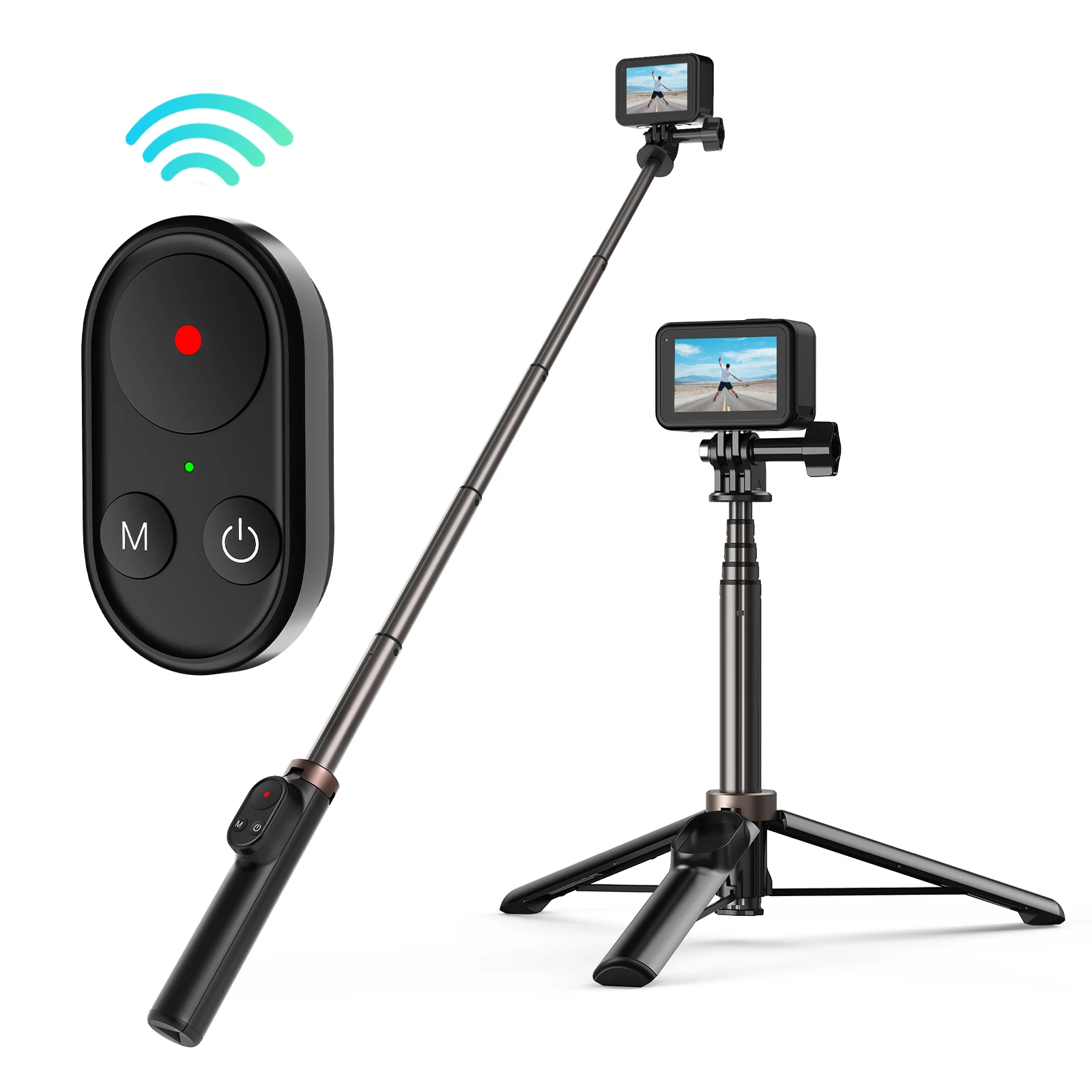GoPros Hero10 Vlog Remote Control Flexible Tripod Stand Selfie Stick Pole for GoPro Cameras and Mobile Phones
