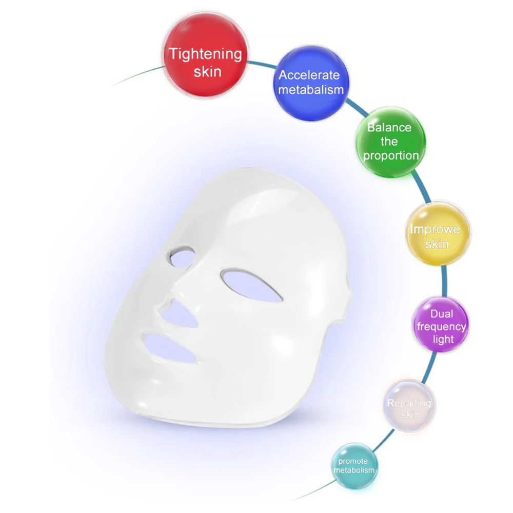 Wholesale Face Lifting 7 Colors At-home Photon LED Light Therapy Face Mask SPA Treatment Face Mask Device