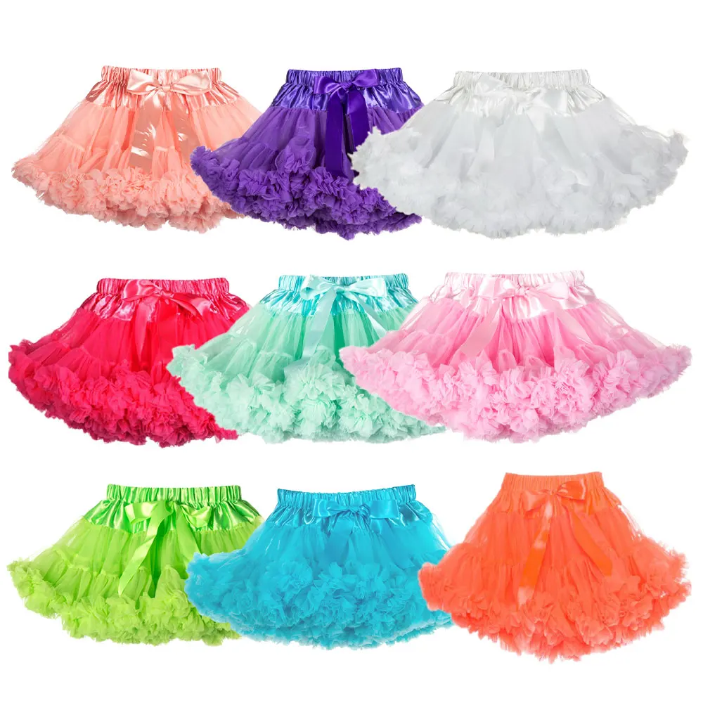 Factory wholesale kids girl ballet birthday chiffon pettiskirts