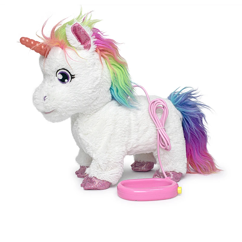 Factory Direct LED Flash Horn Unicorn Doll Stuffed Rainbow Horse Toy Walking Singing Electric Plush Toys Unicorn