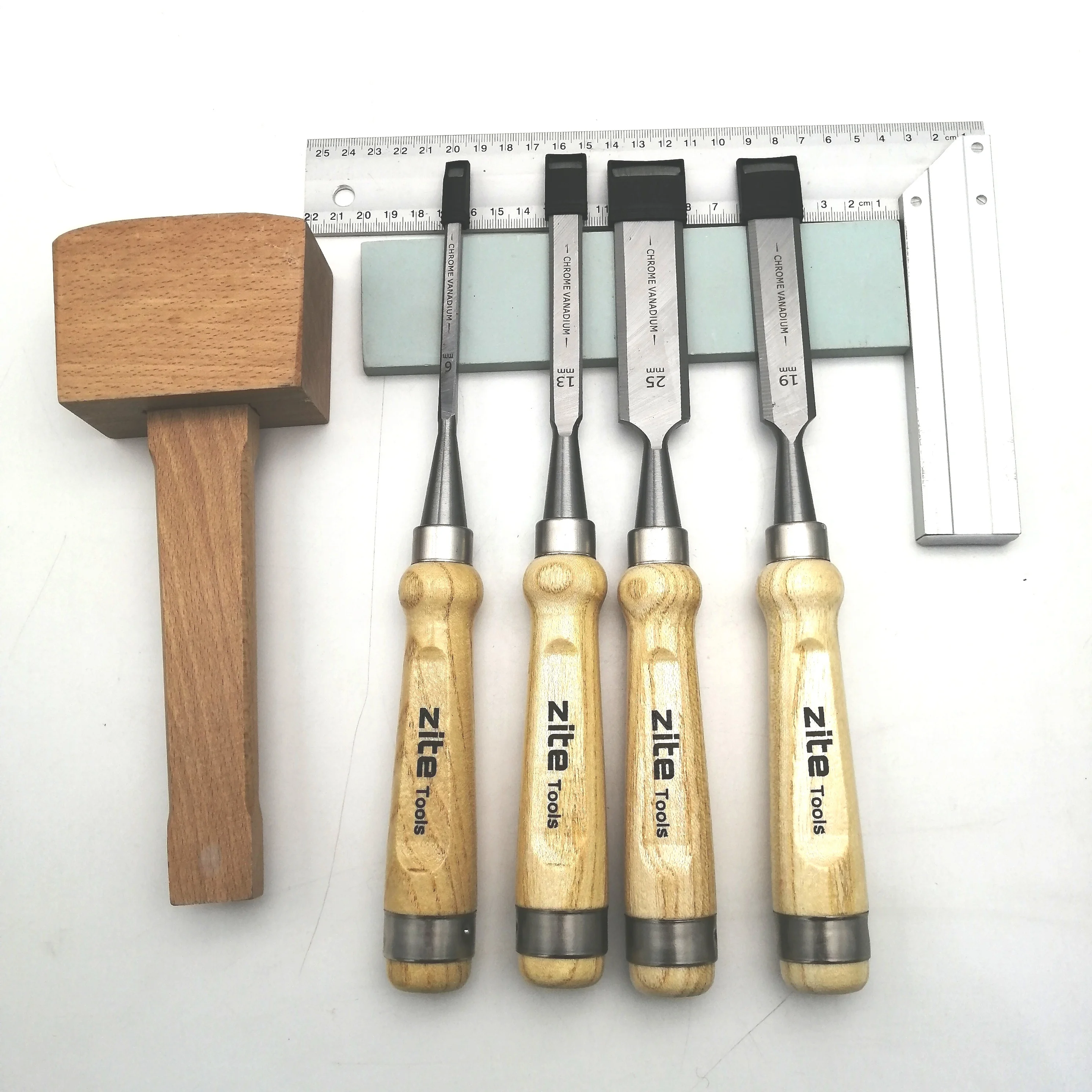 Профессиональный Набор долото для дерева с точильным камнем, линейным молотком