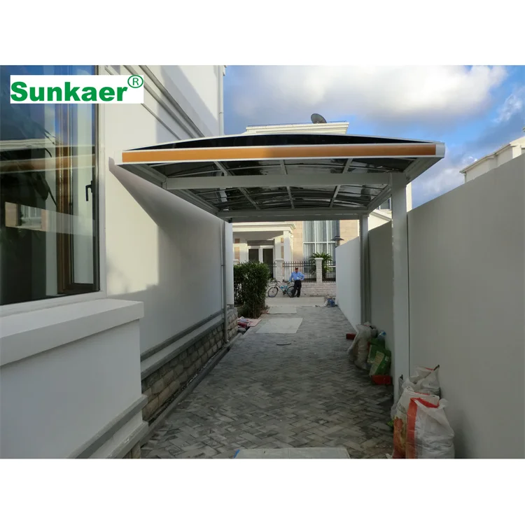 Top Sale Of 2024 Heat Isolation Outdoor car parking shed aluminum carport canopy polycarbonate car shed single car shelter