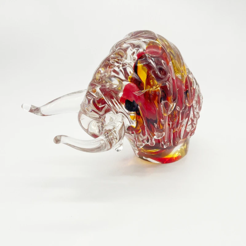 Hand Blown Glass Animal Figurine Glass Bull Crafts