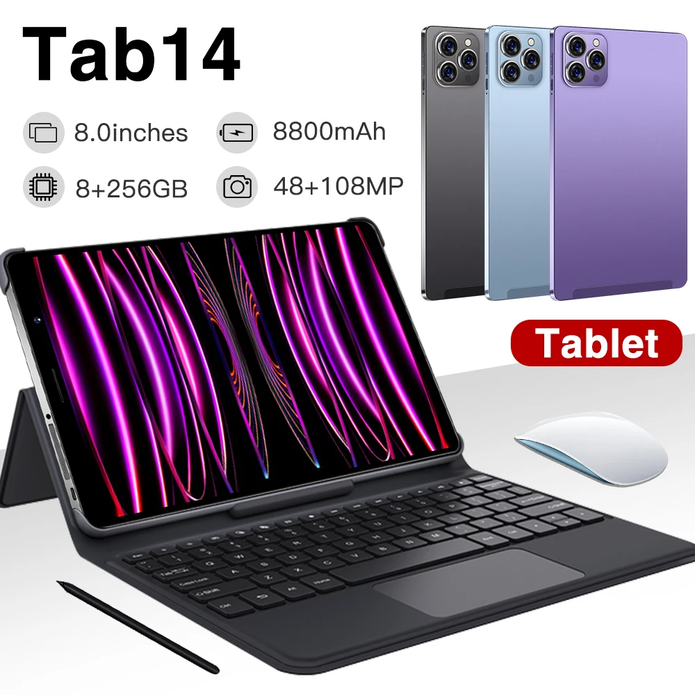 8 дюймов Android 12 планшет Tab14 dimensity 9000 Deca Core размер экрана Гб оперативной памяти 256 ГБ ROM подключается к сети 4G AI Испытание на ускорение планшетный ПК двухъядерный