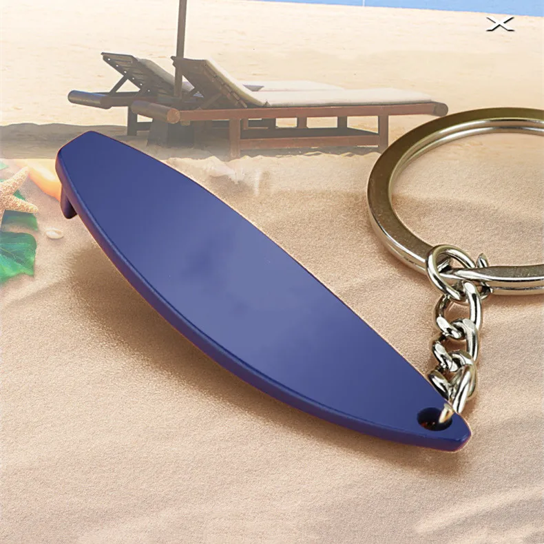 Custom Logo Surfboard Bottle Opener Keychain Sports Surfboard Metal Keyring Wholesale Surfing Promotional Gifts
