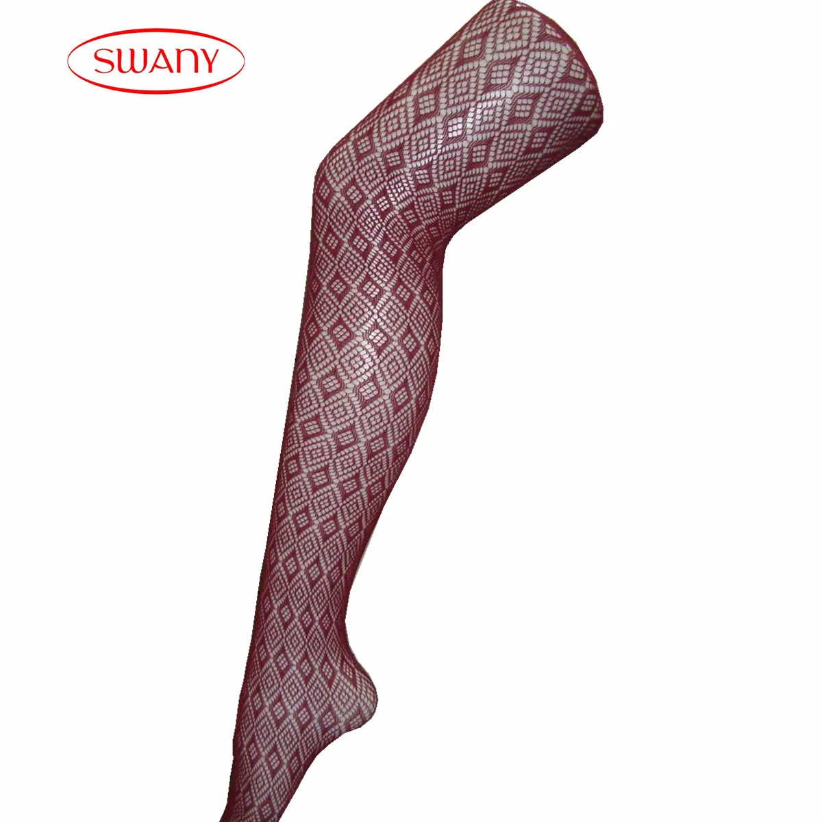 
Ladies fishnet tights with fancy geometric patterns new design mesh hollow stretch thigh high stocking 