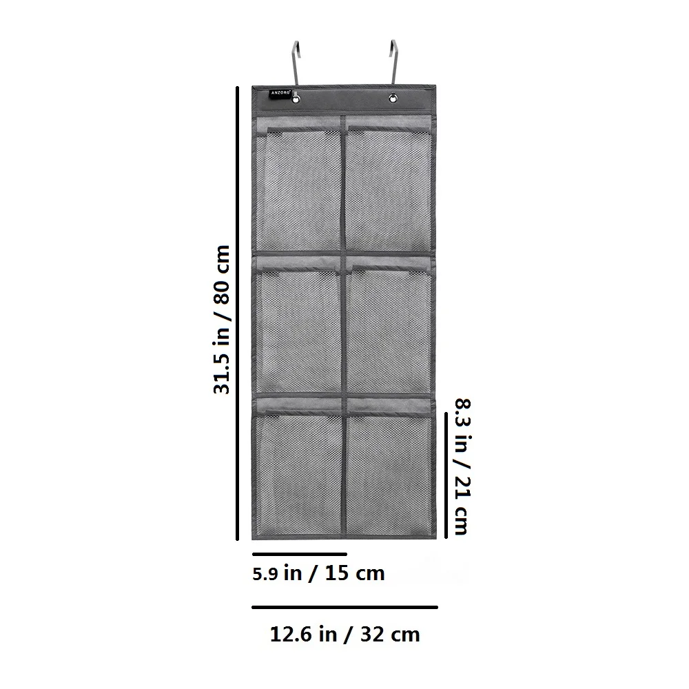 6 Mesh Pockets Over The Door Hanging Closet Shoes Holder Organizer Shoe Storage Shoe Rack
