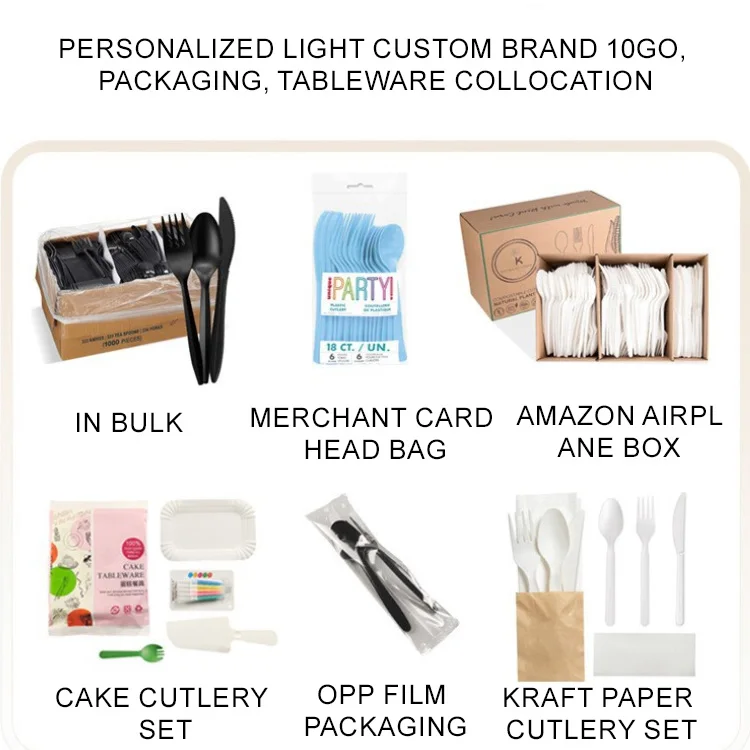 Eco 100% Compostable PLA Biodegradable disposable cpla pla tableware for restaurants