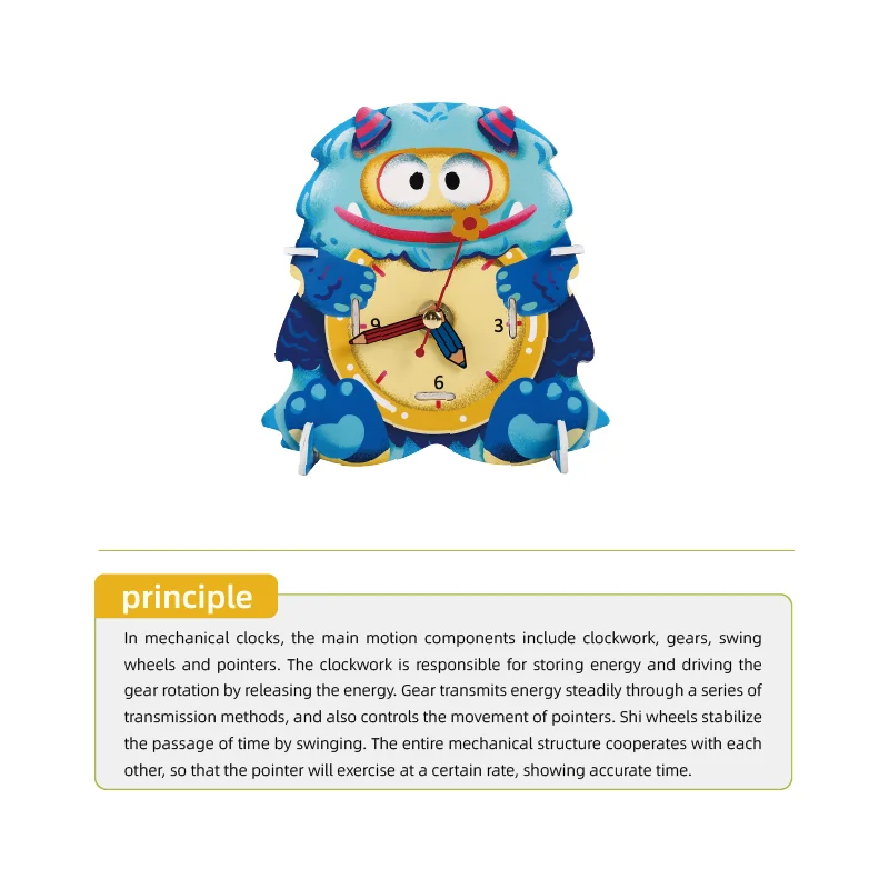 Factory Customized Kids Diy Science Experiment Toys Steam Homemade Clock for Sale