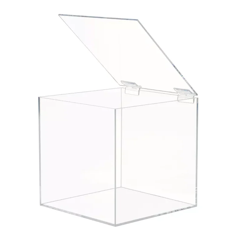 Wholesale Custom Square Acrylic Box Storage Stackable Cubes Transparent Acrylic Display Hinges Box