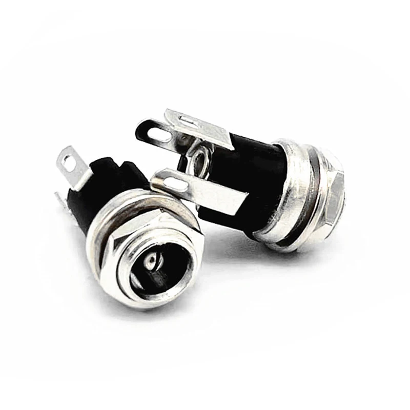 12V 3A DC021 DC025 Plastic Female Socket Panel Mount Jack 5.5*2.1mm 2.5mm DC Power Connectors Electrical Supplies